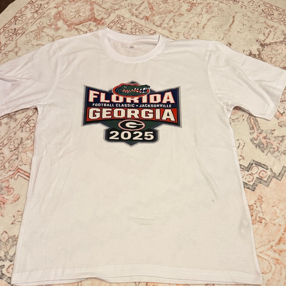 Florida Georgia 2025 White T-Shirt 🏈SOLD🏈